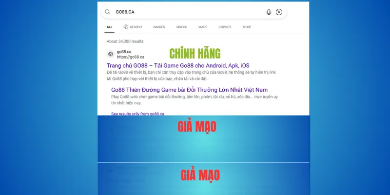 Phân biệt Go88 thật dễ dàng – chỉ tin go88.com & go88.ca 3 Go88.ca – miền mới chính chủ từ Go88